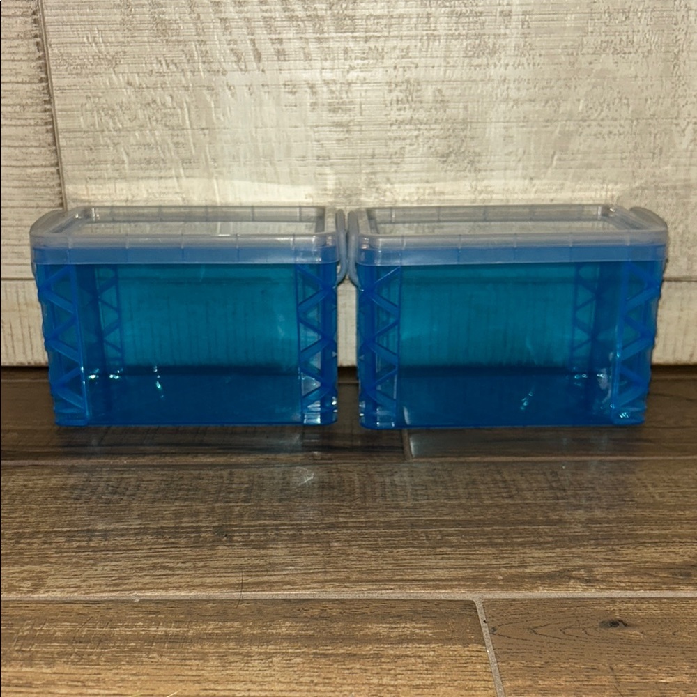 Set of Two Super Stacker Blue Storage Containers